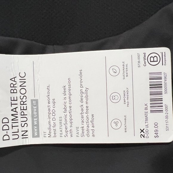 NWT ATHLETA D-DD Ultimate Bra In Supersonic 2X Black - Picture 3 of 6